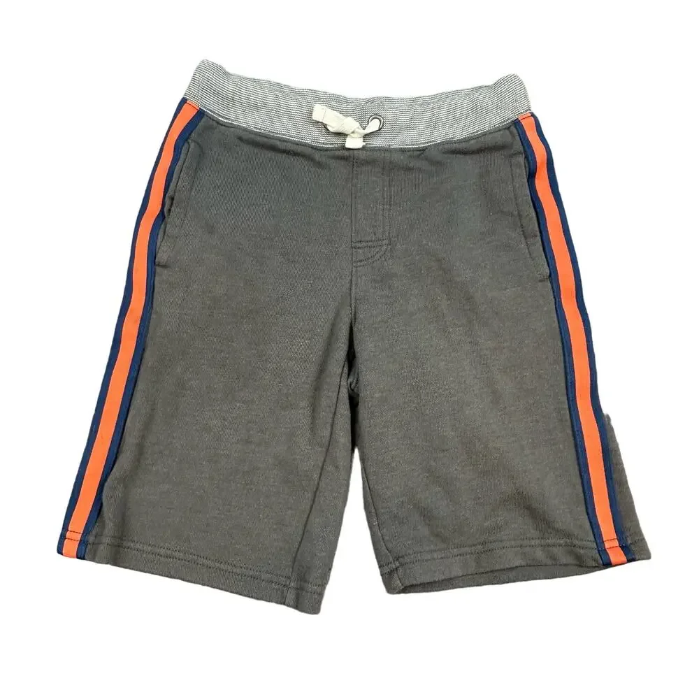 Gymboree Gray Side Stripe Terry Sweat Shorts M Boys 7 8 Drawstring Waist